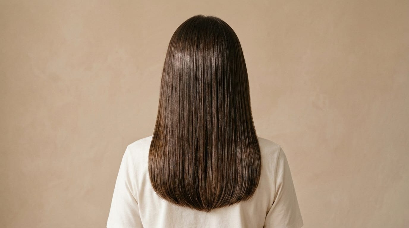Week 6 After: Deeply nourished, silky hair with radiant botanical shine
